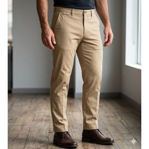 Gap Chino Pants Mens 36x30 Tan Flat Front Straight Relaxed Casual Preppy Staple